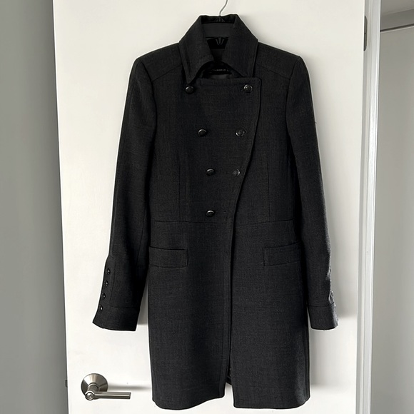 Zara gray wool knee length coat, size XS - Picture 2 of 8